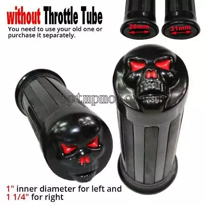 Black Skull 1  Handlebar Hand Grips For Kawasaki Vulcan 1600 VN1600B Mean Streak • $31.66