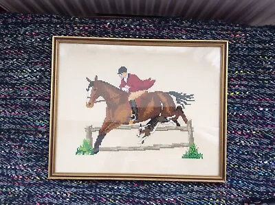 £9.99 • Buy Vintage Framed  Finished Hunt Cross Stitch 