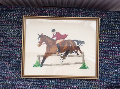 Vintage Framed  Finished Hunt Cross Stitch  • £9.99