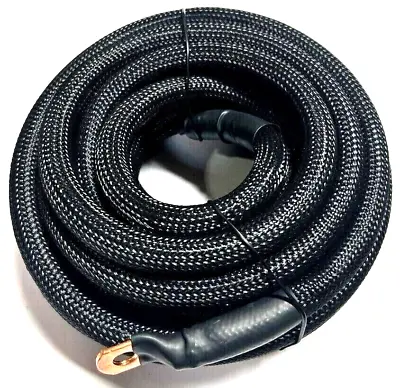 0 Gauge BLACK Snakeskin Power Gr 100% OFC Copper Cable 1/0 AWG W/TERMINALS • $5.49