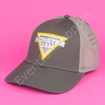 Cap America Monster Jam Chino Twill Mesh Trucker Snapback Hat In Charcoal / Gray • $18.99