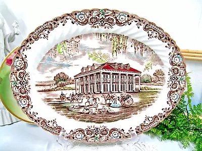 Heritage Hall Brown By JOHNSON BROTHERS 14   Platter Southern Plantation • $49.95