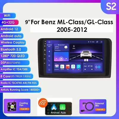 Android 12 For Mercedes Benz ML320 GL320 350 Carplay Car Radio Player Stereo GPS • $203.99