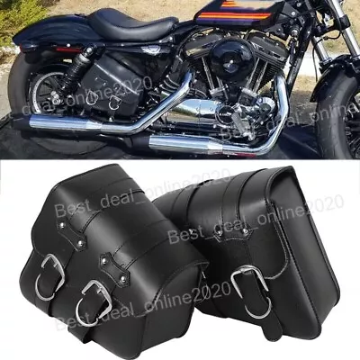 Motorcycle Swing Arm Saddlebags Tool Bags For Harley Sportster XL 883/1200 Black • $60.33