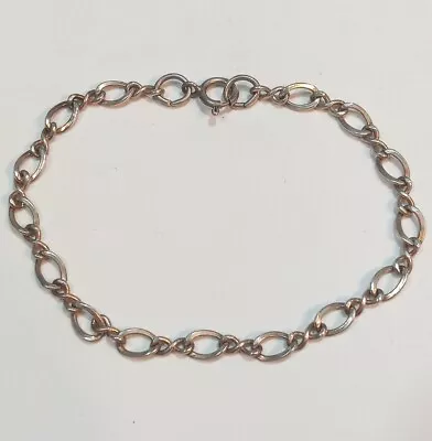 NICE 7  .925 Sterling Silver Decorative Flat Twist Curb Link Bracelet 5mm3.88g • $19.95