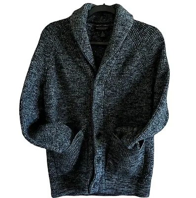 Banana Republic (Sm) Heavy Supima Cotton Dark Gray Shawl Collar Cardigan Grandpa • $29.99