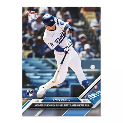Andy Pages RC Dodgers 1st HR 2024 MLB TOPPS NOW Card 107 Presale • $8