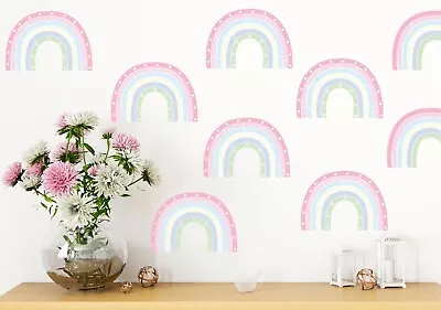 X20 Rainbow Wall Decal Nursery Wall Decal Watercolour Pastel Wall Stickers • £9.99