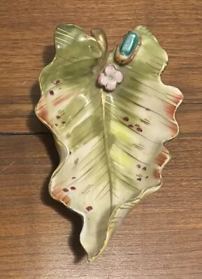 UCAGCO China From Occupied Japan Hand Painted Porcelain Leaf With Beetle Dish • $15