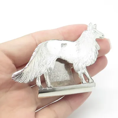 PAYNE & SON 925 Sterling Silver Vintage Sheffield Collie Dog Money Clip • $157.99