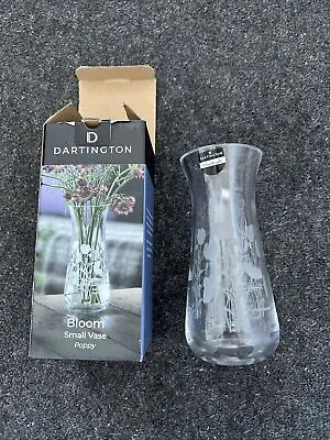 Dartington Bloom Vase Poppy Hand Made Glass Small 18cm Tall 8cm Diameter Boxed • £29.99