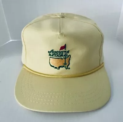 Augusta National Members Hat Vintage Yellow Strapback Masters 80s • $139.99