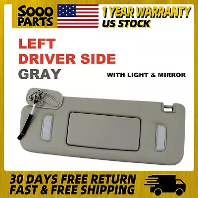 Gray Left Driver Side Sun Visor W/ Light For 2007-2014 Chevrolet GMC 22850306 • $55.43