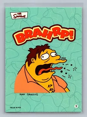 BARNEY Brahrp! 2002 Topps The Simpsons Sticker #9 C1 • $5.12