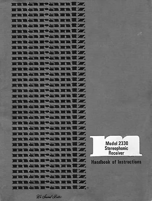 Operating Instructions For Marantz 2330 • $14.20