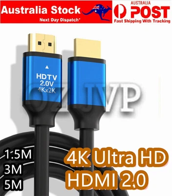 $7.40 • Buy Premium HDMI Cable V2.0 Ultra HD 4K 2160p 1080p 3D High Speed Ethernet HEC ARC