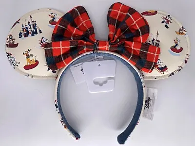 Disney Parks Holiday Lodge Snow Mickey Christmas Minnie Mouse Ears Headband 2021 • £12.83