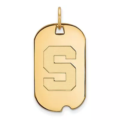 Michigan State Spartans School Letter Logo Dog Tag Pendant Gold Plated Silver • $55.99