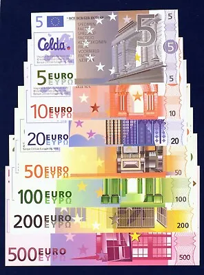 $39.99 • Buy @ Celda - SET 7 Fantasy Notes Specimen POLYMER - 5 10 20 50 100 200 500 Euro