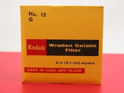 $9.99 • Buy Kodak WRATTEN #15 G  FILTER GEL 2X2   Filter For Black & White Contrast