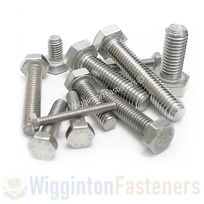 Setscrews Bolts (Fully Threaded) STAINLESS STEEL A2 Hex M3 M4 M5 M6 M8 DIN933 • £1.99