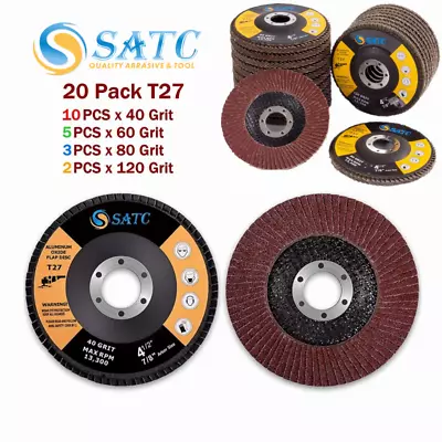 20PCS 4.5 Flap Disc 4-1/2 X7/8  Grinder Sanding Grinding Wheels 40 60 80 120Grit • $31.99