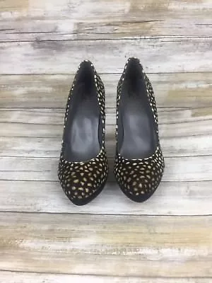 MRKT Margaret Shoes Cheetah Oreo Pumps Black And Tan Size 6.5 Natural Hide • $19