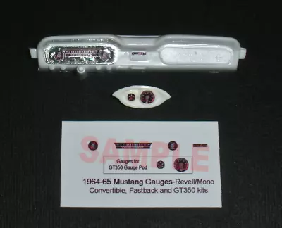 1964 - 1965 MUSTANG GAUGE FACES For 1/24 Scale REVELL - MONOGRAM Kits—PLS READ • $2.99