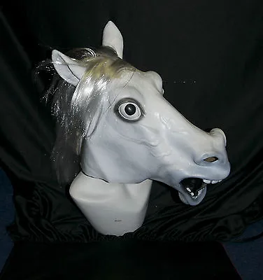 £6.99 • Buy Horse Mask Latex Halloween Fancy Dress Costume Rubber Animal Brown Cosplay