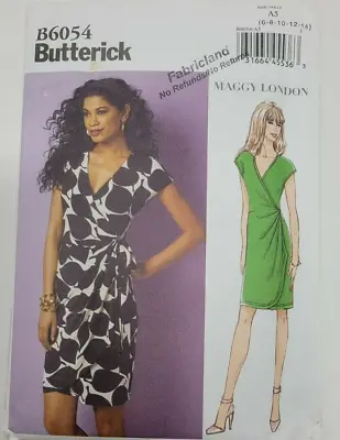 Butterick B6054 Misses  Wrap Dress Maggy London Sewing Pattern Sizes 6-14 • $9.34