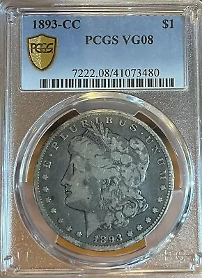 1893-CC PCGS VG 8 Morgan Silver Dollar • $515