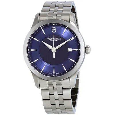 NEW VICTORINOX Alliance Blue Dial Men's Stainless Steel Watch 241802 MSRP $475 • $144.95