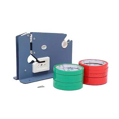  KATSU Plastic Bag Neck Sealer Tape Dispenser One Spare Blade 10 Rolls Tapes 45m • £9.99