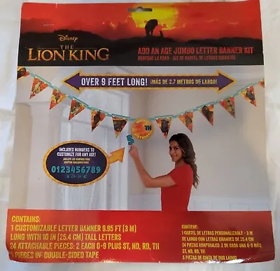 Lion King Movie Birthday Party Decoration Jumbo Add An Age Letter Banner • $6