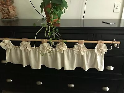 Natural Burlap/Muslin Shabby Chic Valance/Curtain With Tab Top Rod Opening • $30