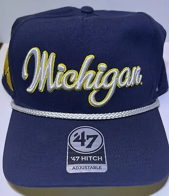 Michigan Wolverines ‘47 Navy Crosstown Snapback Hat • $38