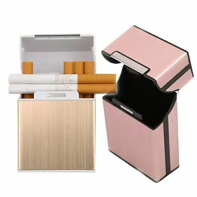 UK Aluminum Tobacco Holder Cigarette Case Lighter Pocket Box Storages Container • £4.79