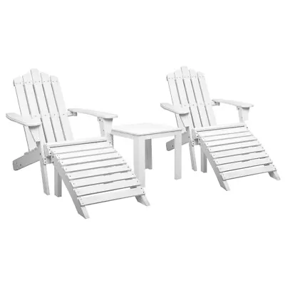 $265.10 • Buy Gardeon Outdoor Sun Lounge Beach Chairs Table Setting Wooden Adirondack Patio