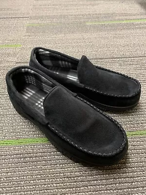 Men's SLIP-ON Casual Loafer Shoes Microsuede Flannel Lining US 11 M - Black • $18.99