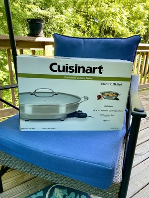 $68 • Buy Cuisinart CSK-150 Electric Skillet Oval Brushed Stainless Nonstick  12x15 1500 W