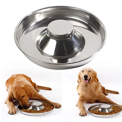 £4.79 • Buy Dog Bowl Puppy Litter Cat Pet Food Feeding Weaning Silver Stainless Dish Feeders