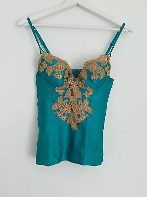 La Perla Maison Bustier Corset Slip Top Size 34 B Silk • $105.68