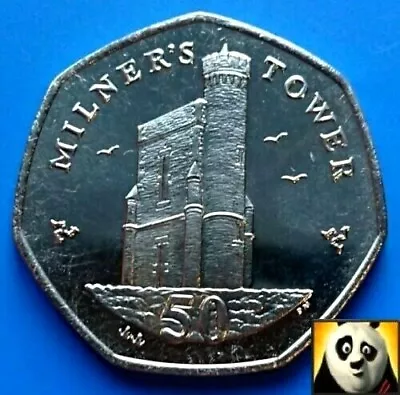 2010 ISLE OF MAN 50p Pence Milner 's Tower Unc Uncirculated Coin Key Date AA DM • £13.95