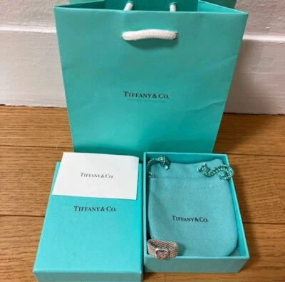 £139.40 • Buy Tiffany & Co. Sterling Silver Somerset Mesh Heart Ring- Size 6 Japan F/S