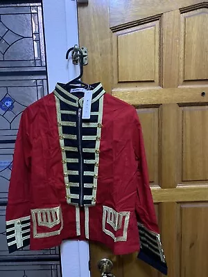 Red  French Officer's Military Band  100% Cotton Jacket XL 1 Button Damaged Read • £43.43