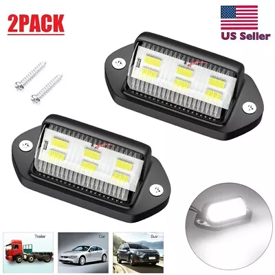 2× LED License Plate Light Tag Lamps Assembly Replacement For Truck Trailer RV • $8.82