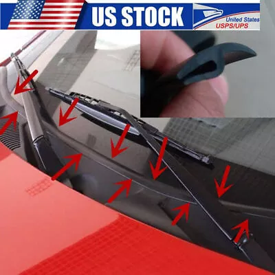 Car Accessories Front Windshield Panel Rubber Seal Strip Sealed Moulding Trim • $5.99