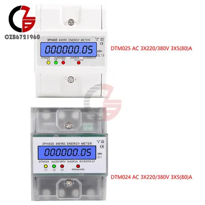 3-Phase 4-Wire Electric KWh Power Meter Electricity Meter DTM024 ​220/380V • $34.57