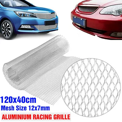 47''x16'' Aluminium Universal Car Front Bumper Grille Mesh Grill Vent Net Chrome • $25.72