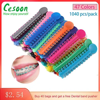 1040Pcs Dental Orthodontic Ligature Ties Braces Elastic Rubber Bands 47 Colors • $2.54